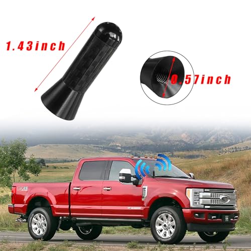 Augeny AUGENY-665SA Car Short Antenna, 1.37 Inch Carbon Fiber Antenna Replacement With Aluminum Screw, Mini Aerial Auto Stubby Antenna thumb #1