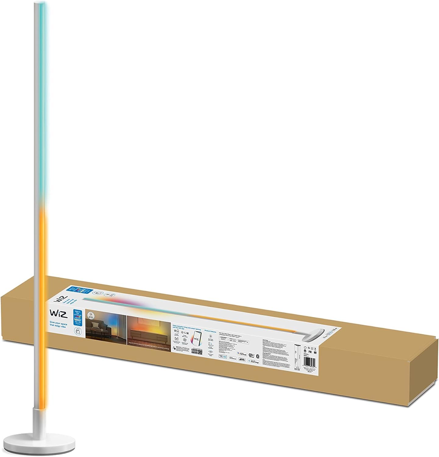 WiZ Connected Smart Floor Lamp - Dimmable Lamp for Living Room with Dual Color Zones - 2.5Ghz Wi-Fi - Compatible with Alexa and Google Assistant - 1 Pack