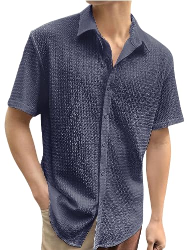 Image of Pinkmint Popcorn Shirt for Men Soild Slim Fit Sleeve Spread Collar Trendy Men Shirt Summer Wear Goa Wear Olive