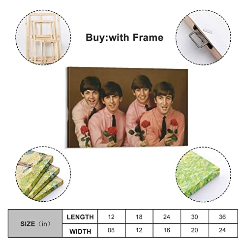 LORGL The Beatles Poster d’art vintage sur toile – Décoration murale moderne pour chambre à coucher – 50 x 75 cm - Les Beatles, Paul McCartney, John Lennon, RIngo Starr, George Harrison LORGL The Beatles Poster d'art vintage sur toile - Décoration murale moderne pour chambre à coucher - 50 x 75 cm – Image 3