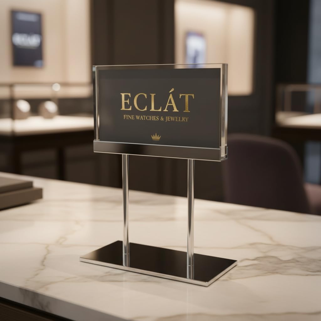 Azar Display Elite Series - Soporte para carteles (acrílico, tamaño mediano, 1 unidad), 104560