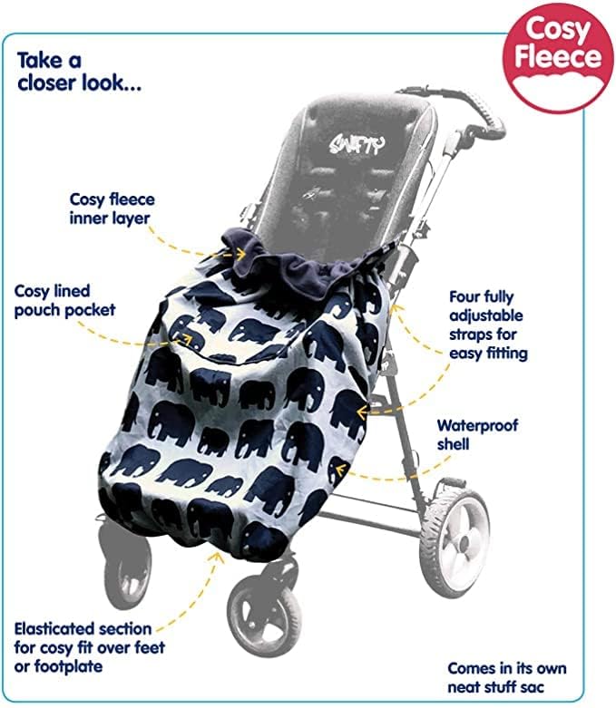 Bundlebean Funda acogedora para silla de ruedas infantil - Nailon impermeable con forro polar, bolsa frontal para calentar las manos, correas ajustables - Ajuste universal para silla de ruedas y
