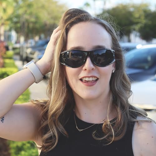 Global Vision Marilyn-1 Women's Motorcycle Sunglasses W/ 50 Crystal Bling Rhinestones Eyewear4