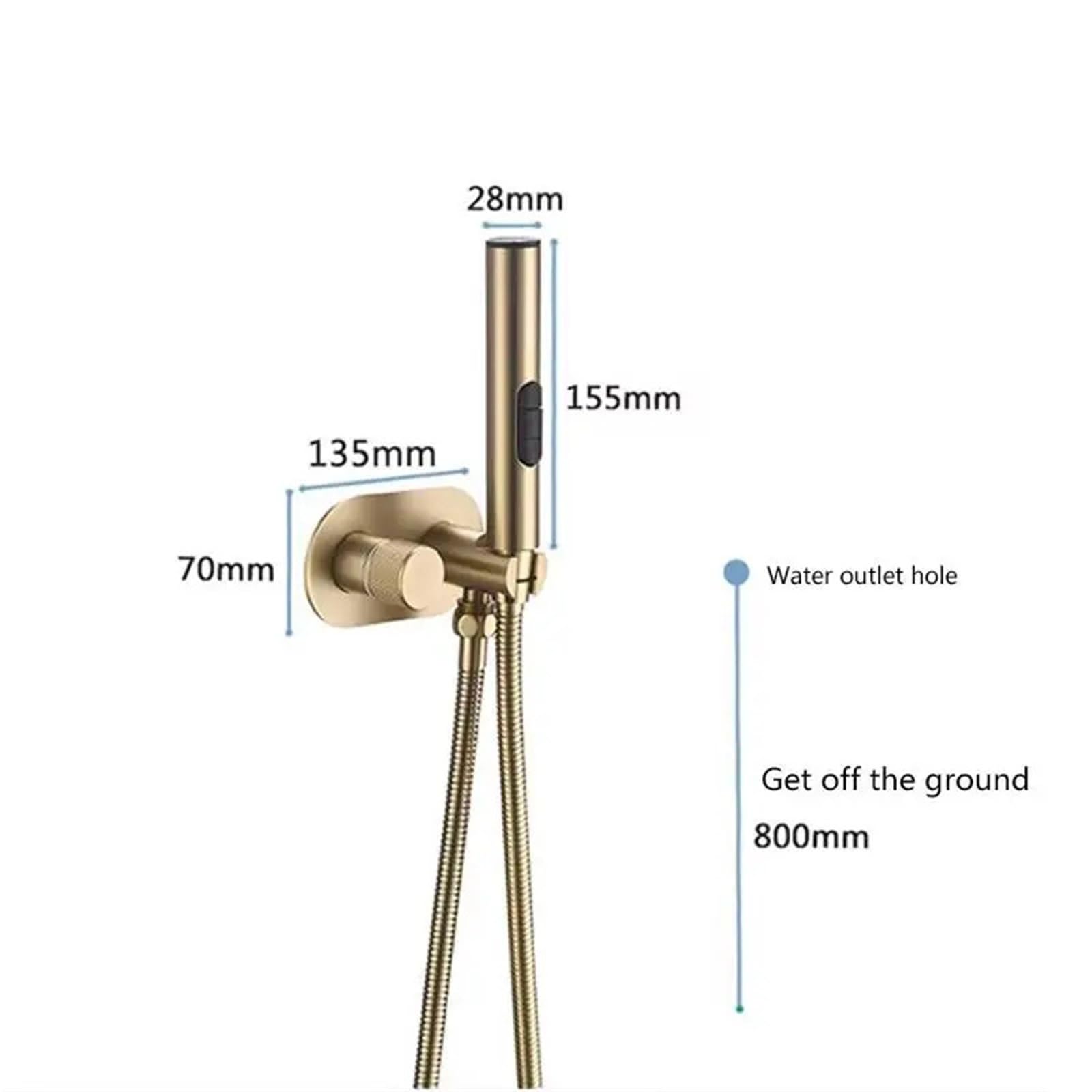 Bidet Portatile Supporto a parete for rubinetto bidet in ottone oro rosa spazzolato