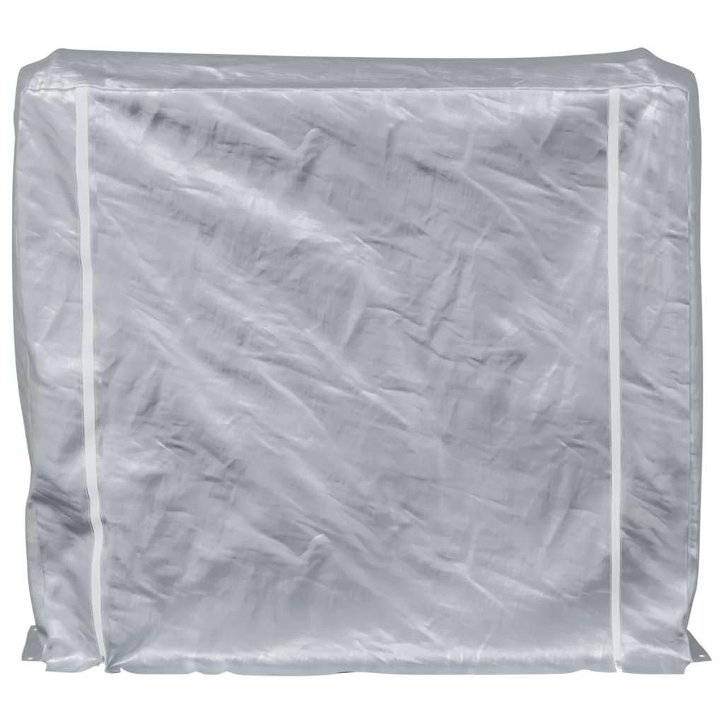 Portalegna da ardere con copertura antipioggia, 150 x 25 x 150 cm, in acciaio zincato