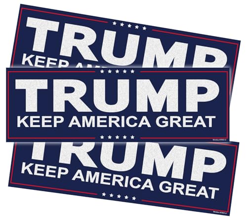 3pcs Trump Stickers 9x3 inch President Donald Trump Keep America Great Patriotic Bumper Sticker Decal Car Auto Decal Conservative Republican (Blue)