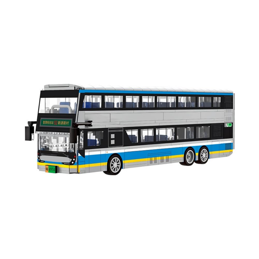 Pazeku 4974 Double Decker Bus Micro Block Set 1:30 Scale Model Kids Gift