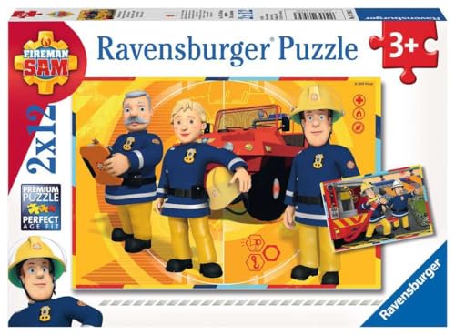 Ravensburger - Puzzle Enfant - Puzzles 2x12 p - Sam en Intervention - Sam Le Pompier - Dès 3 Ans - 07584