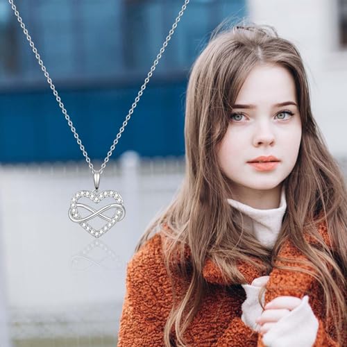 Gifts for Daughter Sister Girlfriend Granddaughter Niece, Infinity Heart Necklace Present on Christmas Birthday Mothers Day Valentines Day Graduation Back to School Easter Stocking Stuffers2