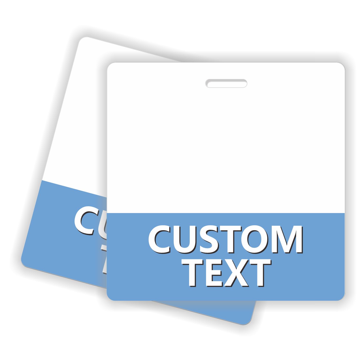 Custom Printed Badge Buddy - in Little Boy Blue- Horizontal (2 Pack) - Print On Both Sides - Durable and Water Resistant Ideal for Teachers, Nurses,