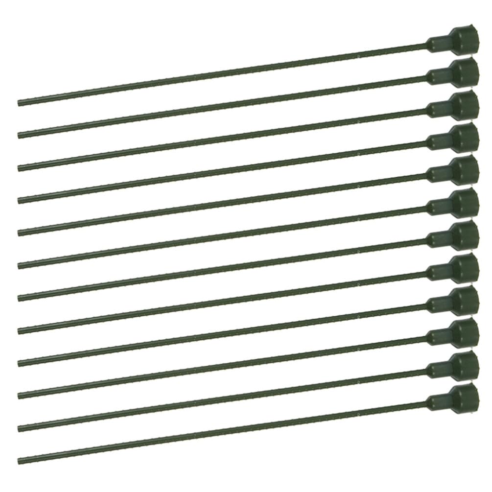 Tofficu 12pcs Plastic Floral Stem, Floral Stem Wire, Plastic Artificial Flower Green Stem Rod, Plant Stub Wire Green Florist Wires, Ideal for The Crafts Person (20CM)