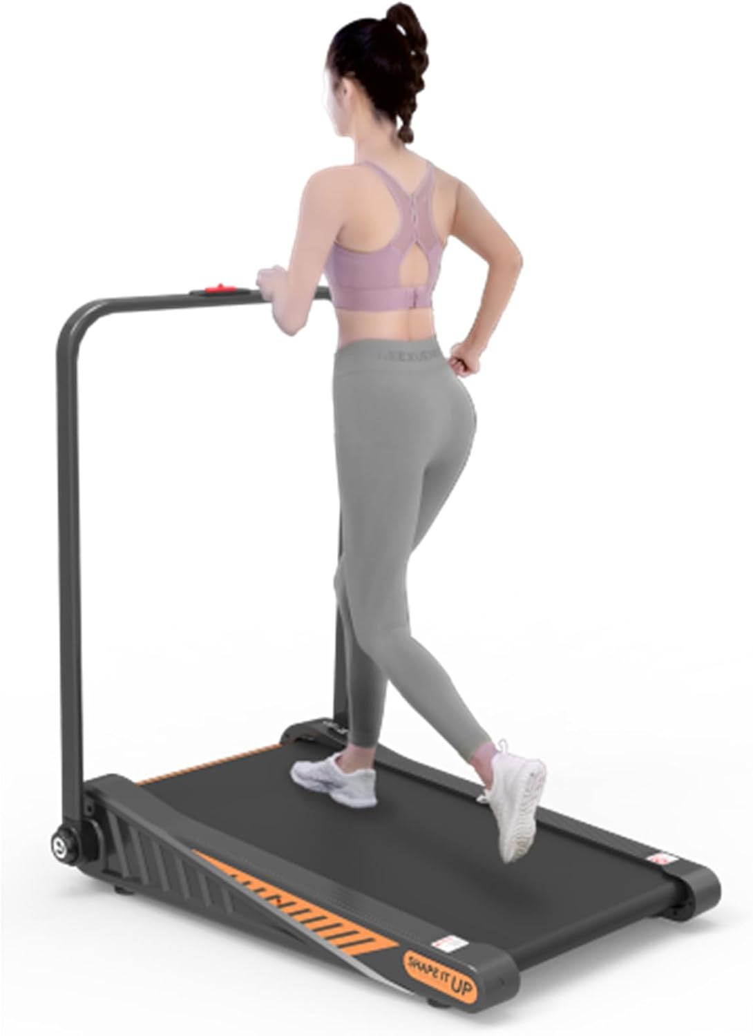 Home Gym Walking Mat, Under Desk Treadmill with Handrails, Remote Control, 8% Incline, Easy to Move, 21.6" Platform Width, 4 X 0.8 LCD Display, 280 Lb Weight Capacity, Small Spaces