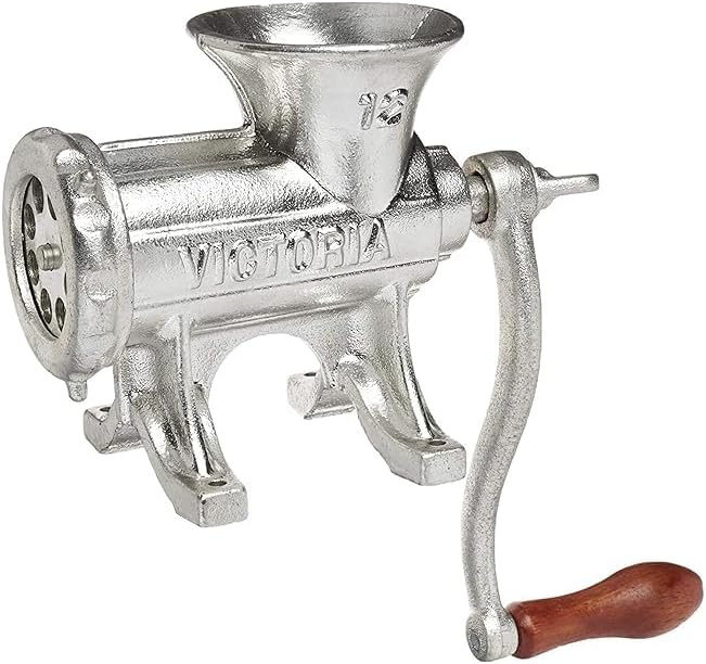 Nitya Cast Iron Meat Grinder with a Table Fixed Mount, Manual Sausage Grinder and Meat Mincer, Number 12
