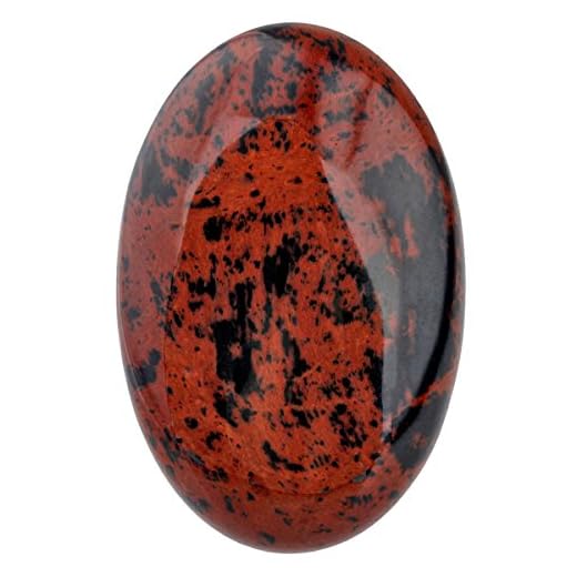 SUNYIK Mahogany Obsidian Oval Palm Stone, Polished Worry Energy Pocket Stones for Healing Reiki Massage 2"-2.5"