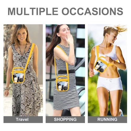 Image of Fibrdoo Clear Crossbody Purse Bag, Clear Bag Stadium Approved with Front Pocket for Concerts Sports Festivals