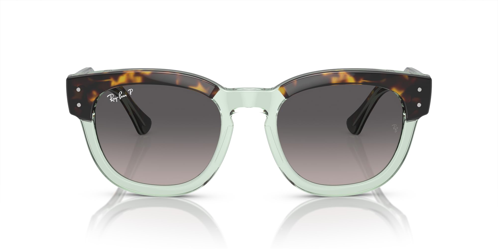 Photo 1 of Ray-Ban RB0298S Mega Hawkeye Sunglasses, Havana On Transparent Green/Grey Gradient Polarized, 53 mm