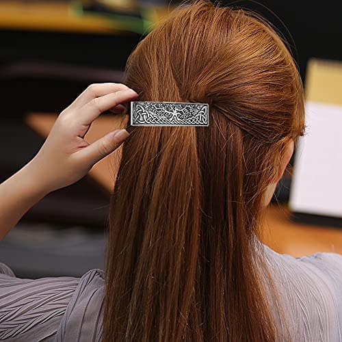 Pasador de pelo nudo celta de metal plateado para mujer de Fishhook 6