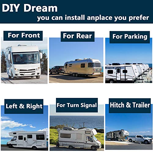 Image of 128GB 10.1 inch Audio Monitor Backup Camera Built-in DVR Dash Cam for RV Truck Trailer Rear Side Front Backing View Wired System 1080P HD Image 4 Split Screen IP69 Waterproof Avoid Blind Spot A10