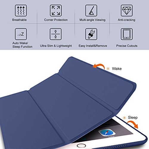 Image of DuraSafe Cases iPad 9.7 Inch 2013 Air 1 Generation [ Air 1st ] MD785LL /B MD788LL /B MD786LL /B MD789LL /B MD787LL /B Protective PC Dual Angle Stand Cover - Navy Blue