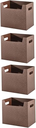 EXCEART Caja de almacenamiento de 4 piezas, organizador de archivos, cestas plegables para estantes de escritorio, organizador de oficina, cesta