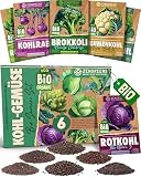 ZenGreens® - Bio Kohlgemüsesamen im 6er Set - 6 Kohl Gemüse Samen für den einfachen Anbau im Garten, Balkon oder Hochbeet - Pflanzensamen - Saatgut