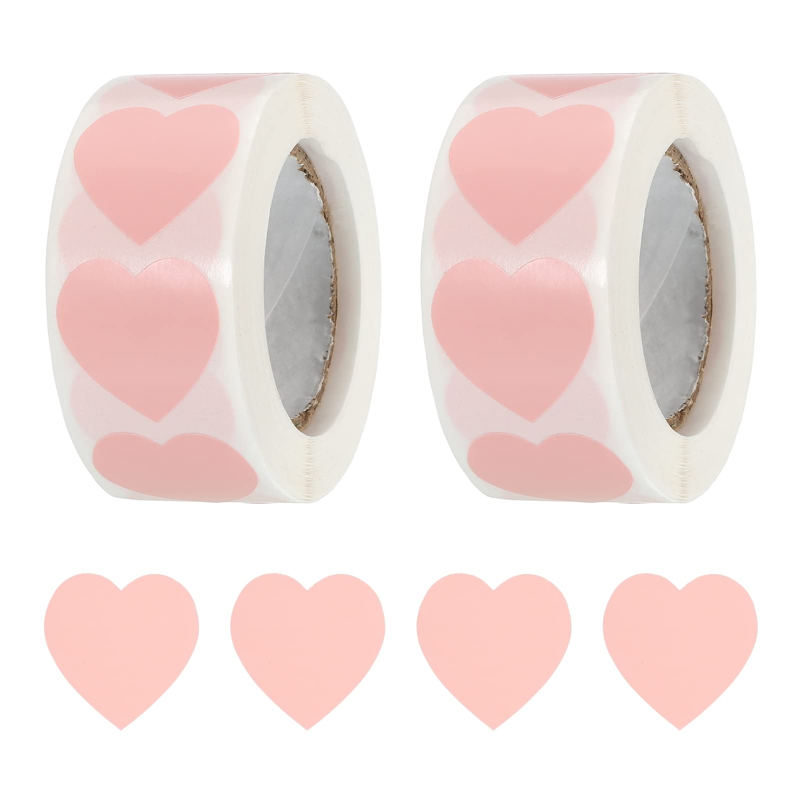 sourcing map Heart Shaped Sticker 1 Inch Self-Adhesive Love Sticker Label Heart Decorations for Envelope,Valentine Day,Wedding Party, Pink 1000 Pcs