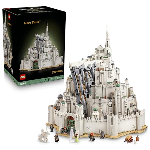 LEGO Icons Il Signore degli Anelli: Minas Tirith - Kit Modellismo 3D della Terra di Mezzo per Adulti - 10 Minifigure tra cui Gandalf, Aragorn e Arwen - Idea Regalo Fai da Te per i Fan del Film - 11377