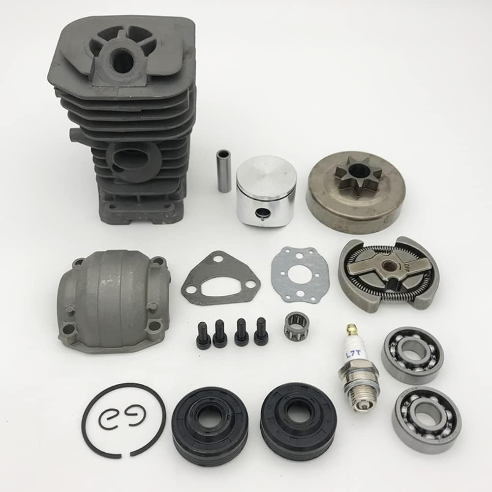 Cojinete de piñón de tambor de embrague de pistón de cilindro de 40 mm compatible con Husqvarna 142 137 141 136 piezas de motosierra