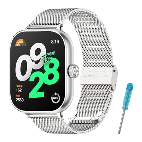 Metalen armband Xiaomi Redmi Watch 5/4 en Mi Band 8 Pro/9 Pro, roestvrij staal 304, verstelbaar 142-215 mm - Afbeelding 3