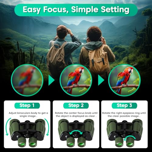 Image of Sounce 8x40 Binoculars for Long Distance | Professional HD Binocular for Adults | BAK4 Porro Prism FMC Optics | Bird Watching Wildlife Trekking Safari | Wide Angle Durbin with Pouch (Green)