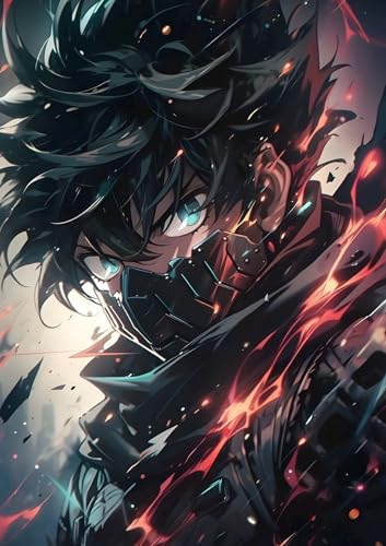 Image of NIJUKA Anime Printed A4 Size Metal sheet Poster For Home And Room Decoration | For Anime Art Fans Boys And Girls (Hero Name Deku)