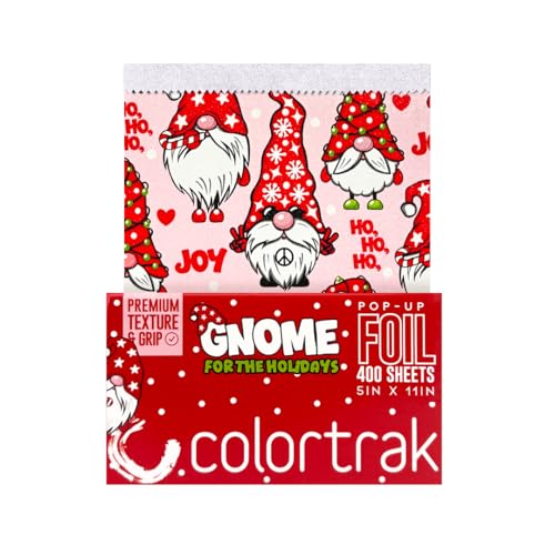 Colortrak Gnome for the Holidays Pop-up Foil W/Dispenser (400 Count), Pre-cut Sheets, Non-Slip Embossed Texture, 5