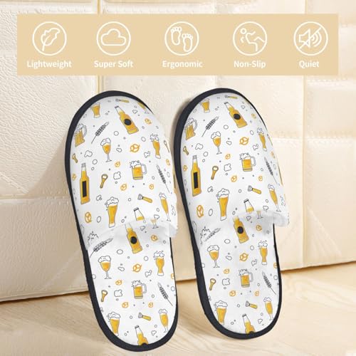 Beer Print Women Slippers Home Furry Shoes Keep Men Couples Shoes Warm For Women-Medium3