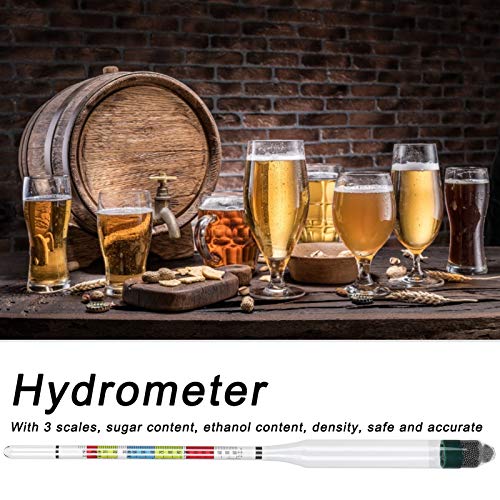 Hydrometer-tester met Suiker-dichtheidsschaal, Schaal-hydrometer en Glazen Testpot voor Wijn, Bier, Cider, Alcohol en Zwaartekrachttest - Afbeelding 3