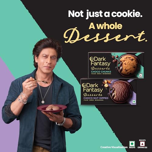 Image of Sunfeast Dark Fantasy Choco Nut Dipped Cookie, Choco Filled With Hazelnuts,100g. (Pack of 2)