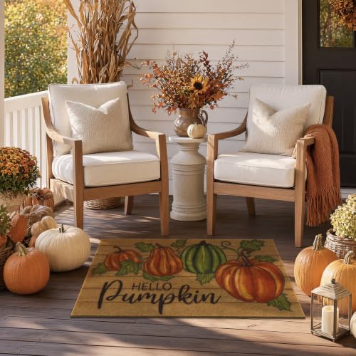U'Artlines Fall Hello Pumpkin Low Pile Front Door Mat 17"x30" - image 8