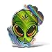 Erreinge® Adesivo Olografico 10 cm Alieno Weed Marijuana Sticker stampato per Auto Moto Parete Paraurti Computer Portatile Bagagli Biciclette