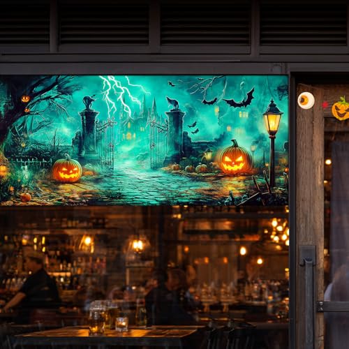 Película estática para ventana Halloween Castillo Embrujado miniatura 2