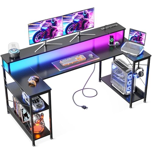 AODK Q[~OfXN Q[fXN p\RfXN U^ 140cm bN&RZgt  pcfXN gaming desk Q[~Oe[u LED&j^[t EւΉ  J[{ubN