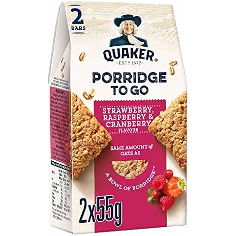 Quaker Oats Porridge To Go Squares, Strawberry Raspberry and Cranberry Cover