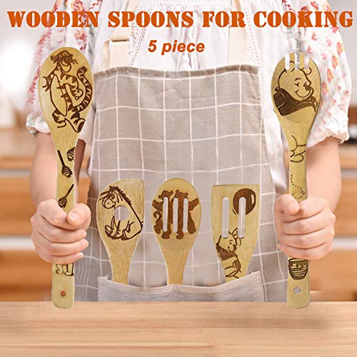 Cucchiai in legno per cucinare, 5 pezzi Premium