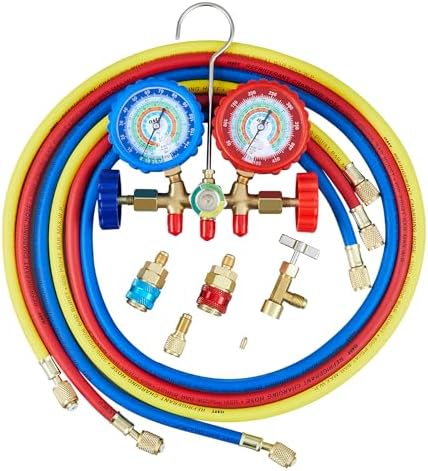 R22 R134a Set Calibri Collettore Prova Di Refrigerazione HVAC AC Con - Foto 14