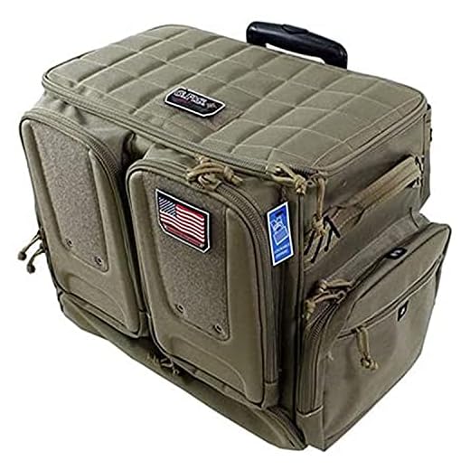 G5 Outdoors Products Tactical Rolling Range Bag | Tan | 10 Handguns Capacity | Durable Secure Pistols, Magazines & Shooting Accessories Storage