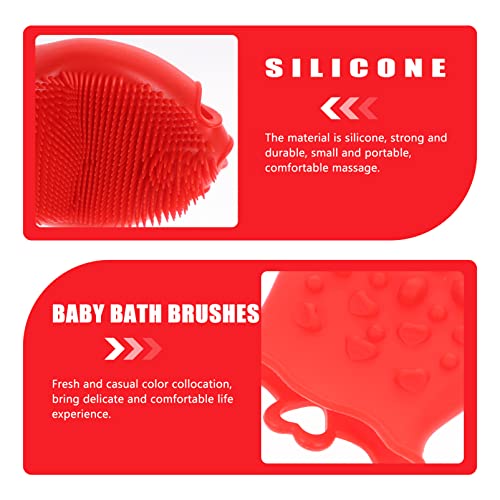 Cepillo de baño para bebé Beaupretty con esponja blanda roja 4