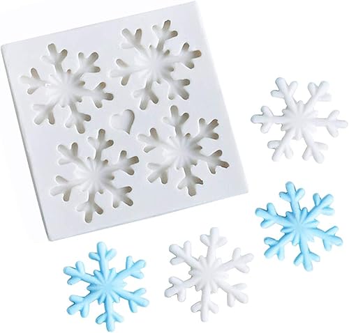 Miniatura 8 de Molde de silicona para fondant con temática navideña 3D, moldes para tartas de azúcar de copo de nieve, molde de decoración de pastel de chocolate