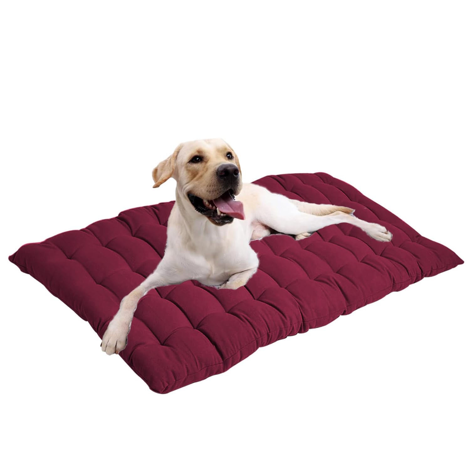 Waigg Kii Large Dog Bed Cotton Crate Mattress,Calming Crate Dog Mattress Bed Anti Anxiety XXL,Washable Large Dogs Pet Beds Mats for Medium Large Dogs (Red,100 * 50CM)