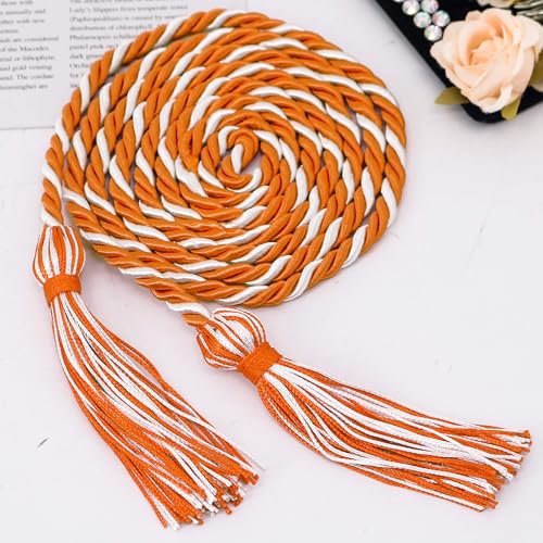 Image of GraduationMall Graduation Honor Cord 68 inch OrangeWhite