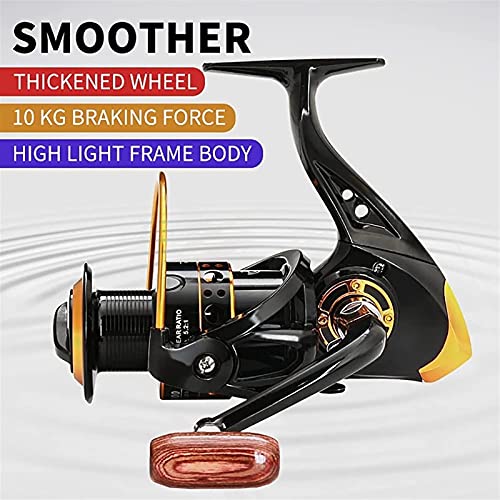 Angelrolle New Fishing Coil Handshake aus Holz Spinnen Professionelles Metall Zubehör für Angelräder für die Linke… – Bild 3