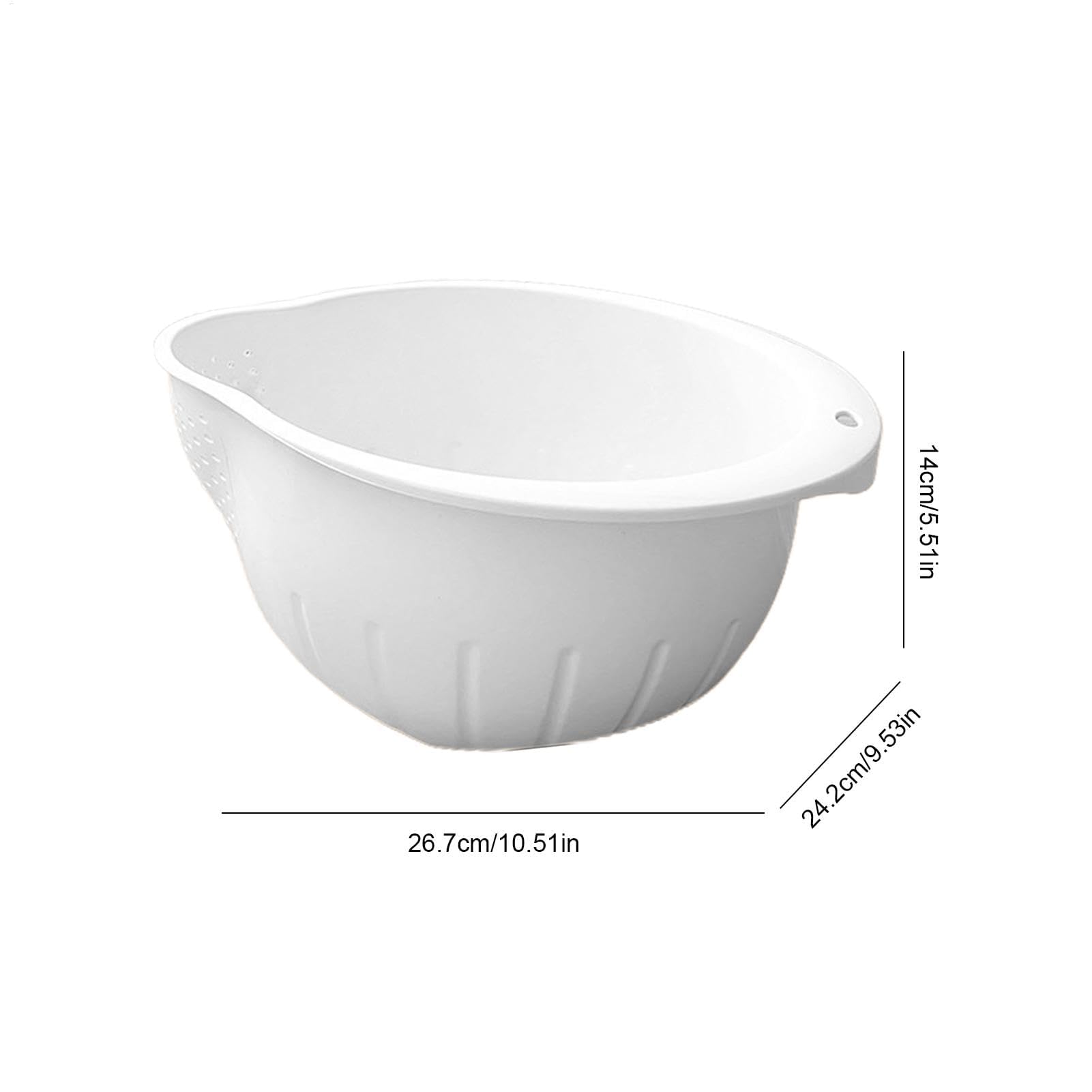 Cuenco para lavar arroz sin BPA, colador de plástico con escurridores laterales para lavar arroz, quinua, bayas y verduras