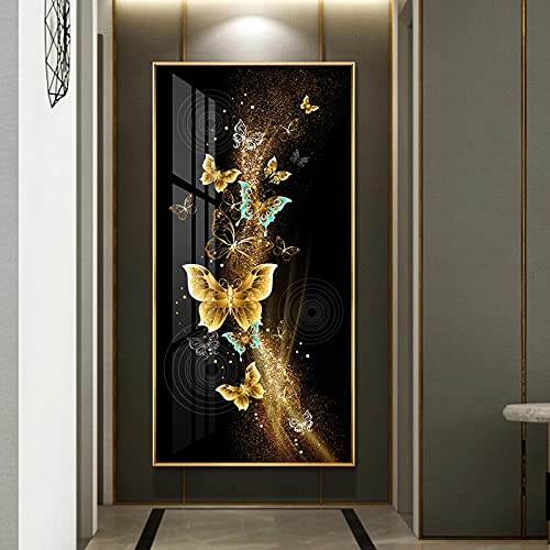 Affiche papillon doré abstrait 60x120 cm sans cadre pour salon